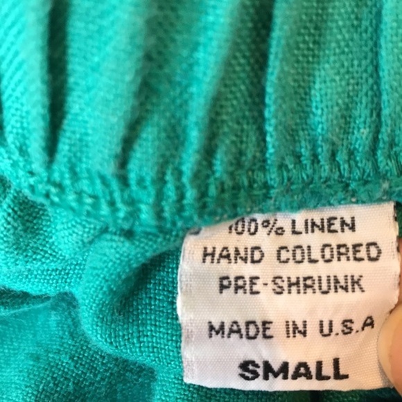 RUSS BERENS Malibu Women's Teal Green Linen Maxi Skirt Elastic Waist Sz S - Picture 6 of 7